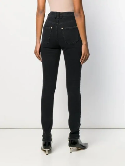 Shop Balmain High-waist Skinny Jeans In Black