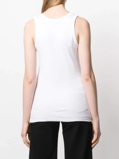 Shop Ann Demeulemeester Holy Embroidered Tank Top In White