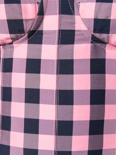 Shop Natasha Zinko Frilled One-shoulder Checked Corset In Pink