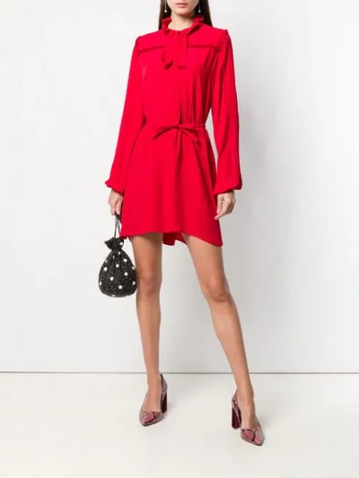 Shop N°21 Ruffled Bow Tie Dress In Red