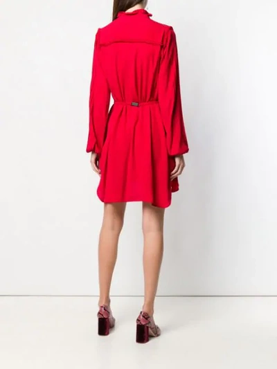 Shop N°21 Ruffled Bow Tie Dress In Red