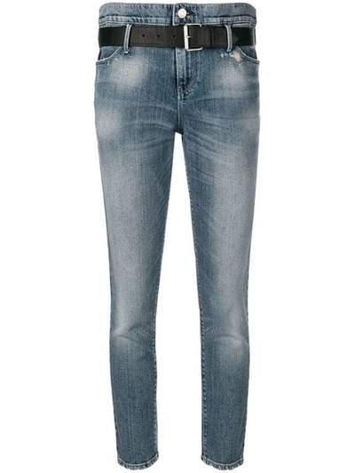 Shop Rta Cropped Tapered Jeans In Blue