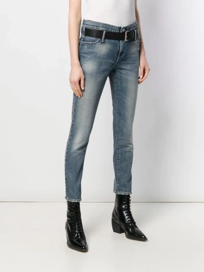 Shop Rta Cropped Tapered Jeans In Blue