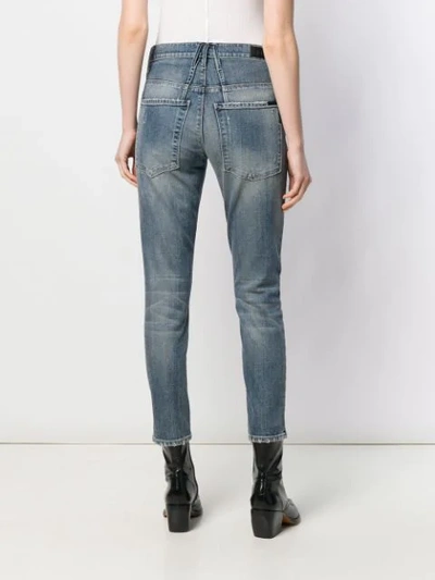 Shop Rta Cropped Tapered Jeans In Blue