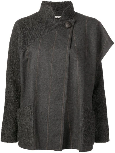 Shop Fendi Vintage Stitch Panelled Cape - Grey