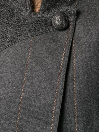 Shop Fendi Vintage Stitch Panelled Cape - Grey