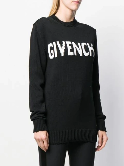 Shop Givenchy Logo Sweater In Black