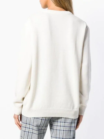 Shop Chiara Ferragni Flirting Intarsia Sweater In White