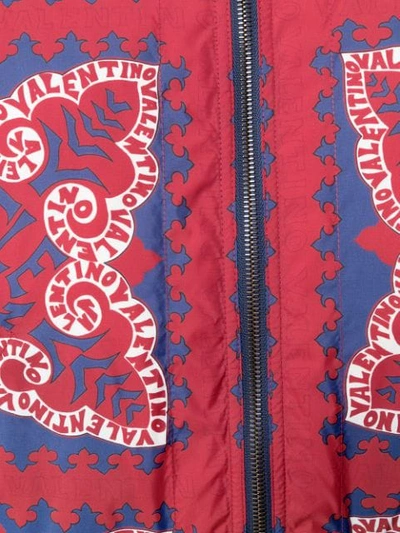 Shop Valentino Logo Print Bomber Jacket In Red