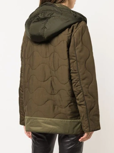 Shop Coach Quilted Military Coat In Green