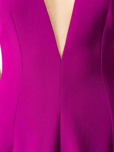 Shop Stella Mccartney Sheer Panel Flared Dress In Purple