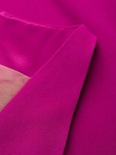 Shop Stella Mccartney Sheer Panel Flared Dress In Purple