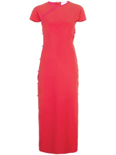 Shop Marcia Tchikiboum Cut-out Side Dress In Red