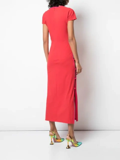 Shop Marcia Tchikiboum Cut-out Side Dress In Red
