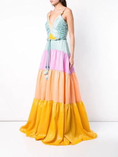 Shop Peter Pilotto Tiered Gown In Multicolour