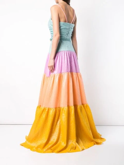 Shop Peter Pilotto Tiered Gown In Multicolour