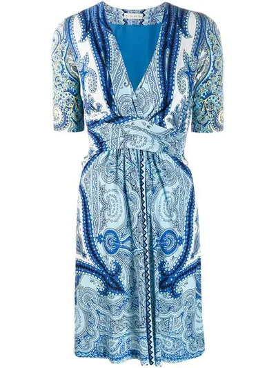Shop Etro Paisley Print Dress - Blue