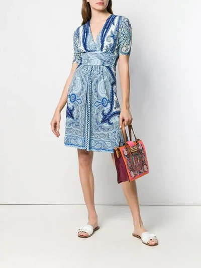 Shop Etro Paisley Print Dress - Blue
