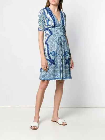 Shop Etro Paisley Print Dress - Blue