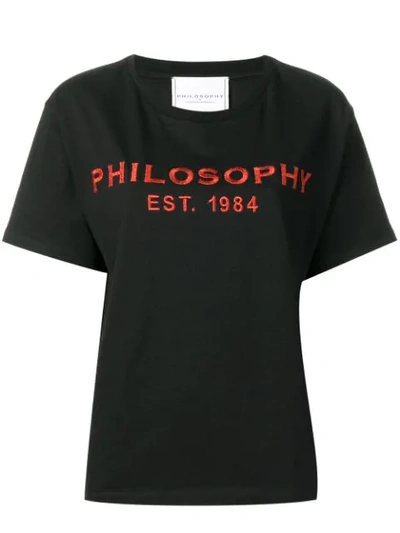 Shop Philosophy Di Lorenzo Serafini Embroidered Logo T In Black
