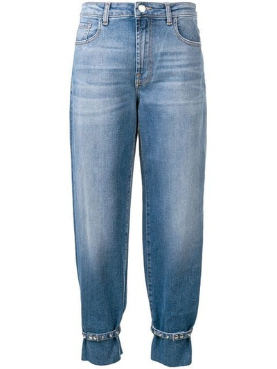 Shop Pinko Ankle Strap Tapered Jeans In Blue