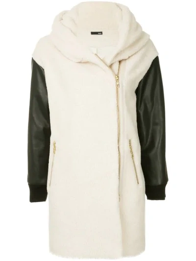 Shop Frei Ea Shawl Collar Coat In White