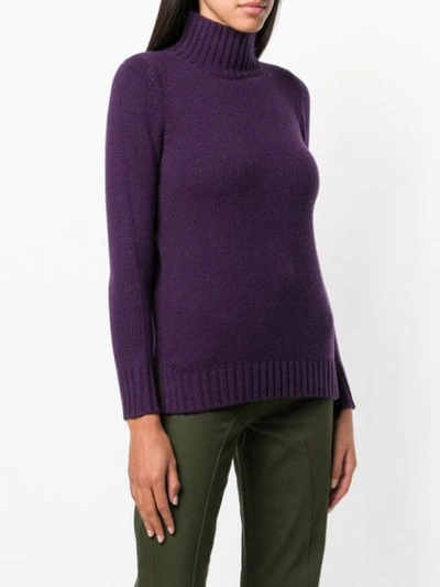 Shop Aragona Turtle Neck Jumper In 164 Viola