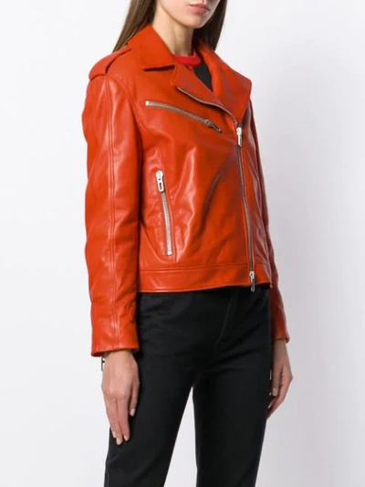 Shop Drome Biker Jacket In Orange
