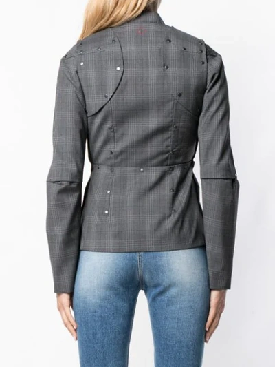 Shop A.f.vandevorst Checked Fitted Jacket In Grey