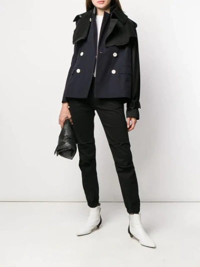 Shop Sacai Zweifarbige Jacke - Blau In Blue