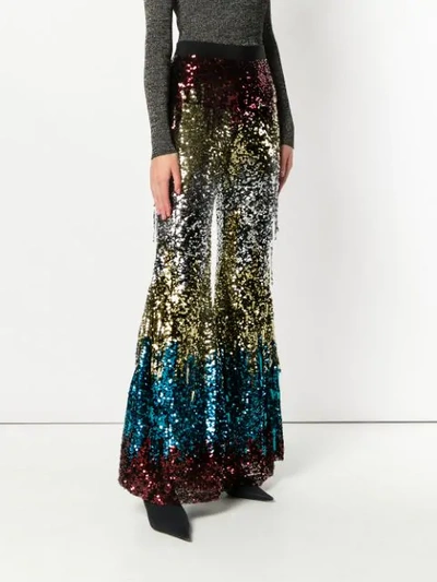 Shop Amen Sequin Flares In Metallic