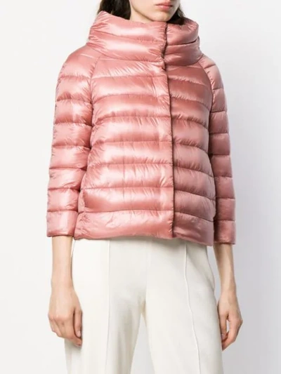 Shop Herno High-neck Down Jacket In Pink
