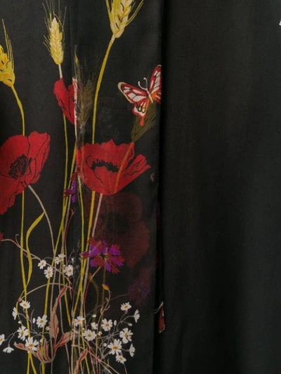 VALENTINO FLORAL PRINT MAXI DRESS - 黑色