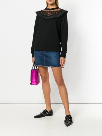 Shop Marc Jacobs Lace Trim Sweatshirt - Black