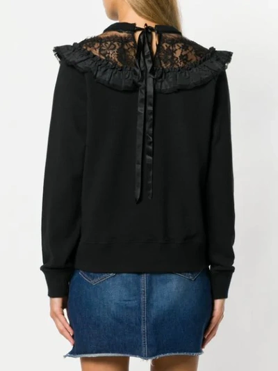 Shop Marc Jacobs Lace Trim Sweatshirt - Black