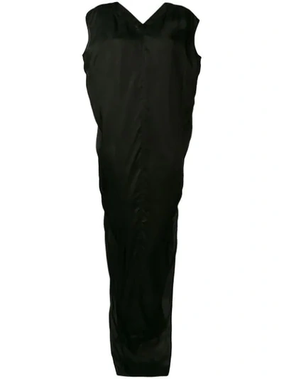 Shop Rick Owens Side Slit Maxi Dress In Black