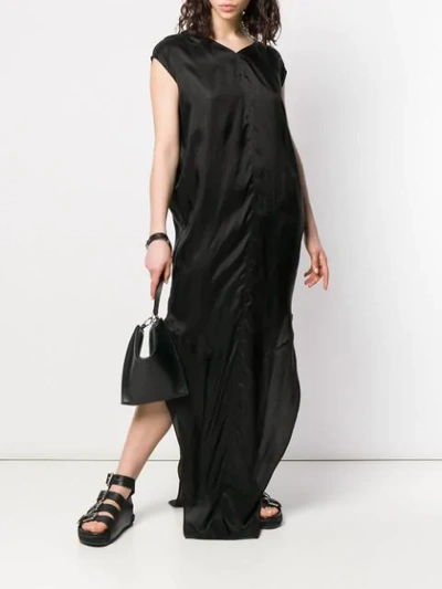 Shop Rick Owens Side Slit Maxi Dress In Black