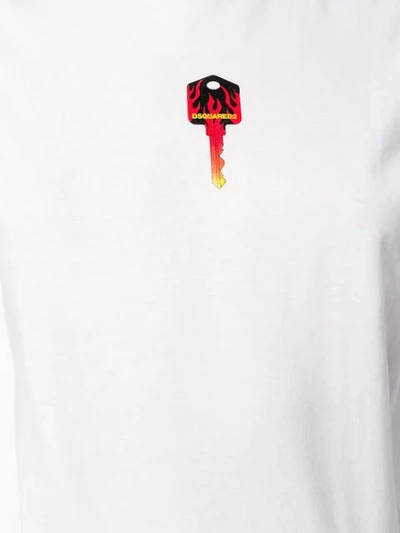 Dsquared2 Key Logo Print T-shirt In White