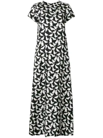 Shop La Doublej Bird Print Dress In Black