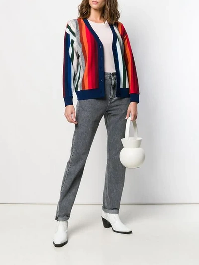 Shop The Great . Striped Open Front Cardigan - Blue