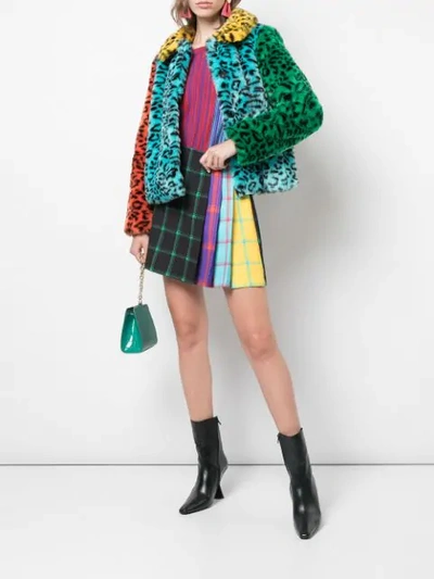 Shop Alice And Olivia Jerrie Faux Fur Coat In Multi
