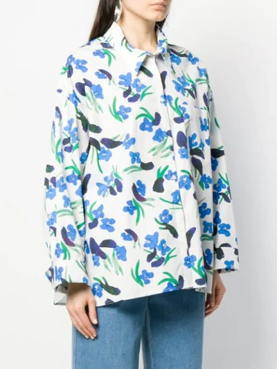 CHRISTIAN WIJNANTS FLORAL SHIRT - 白色