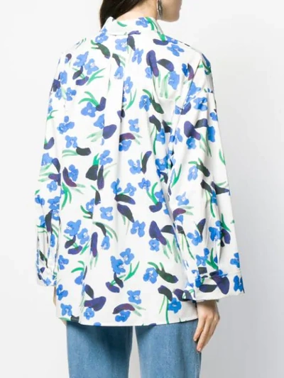 CHRISTIAN WIJNANTS FLORAL SHIRT - 白色