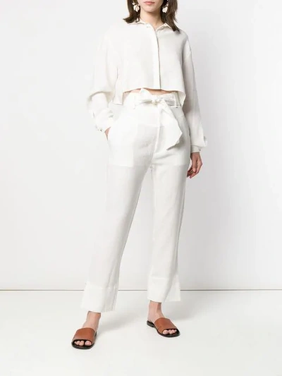 Shop Le Kasha Amman Bow-tie Trousers In White