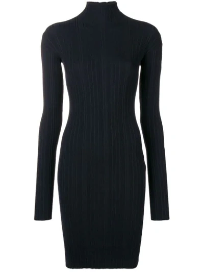 Shop Lanvin Sweater Fitted Dress In Blue