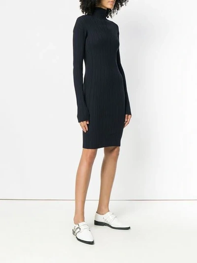 Shop Lanvin Sweater Fitted Dress In Blue