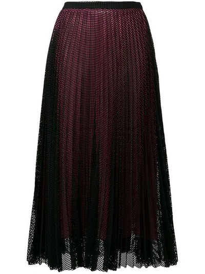 Shop Marco De Vincenzo Mesh Layer Pleated Skirt In Black