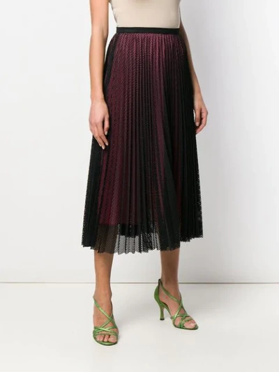 Shop Marco De Vincenzo Mesh Layer Pleated Skirt In Black