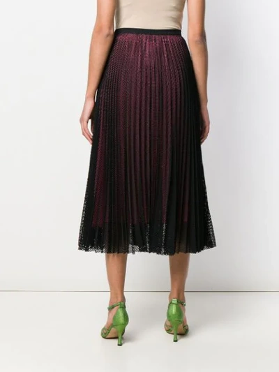 Shop Marco De Vincenzo Mesh Layer Pleated Skirt In Black