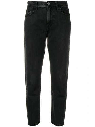 Shop Current Elliott Cropped Tapered Jeans In Felder Grey